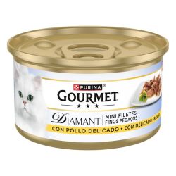 Ver PURINA® GOURMET® Diamant  Finas Lonchas de Carnes Asadas  con Pollo