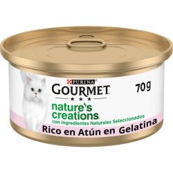 Ver PURINA® GOURMET® Nature's Creations Rico en Láminas de Atún con Gambas en Gelatina