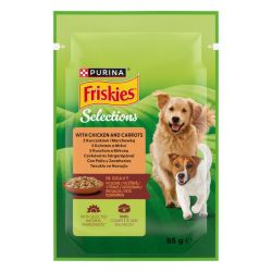 Ver PURINA® FRISKIES® Selections Adulto con Pollo y Zanahorias en Salsa