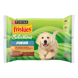 Ver PURINA® FRISKIES® Selections Junior con Pollo y Zanahorias en Salsa