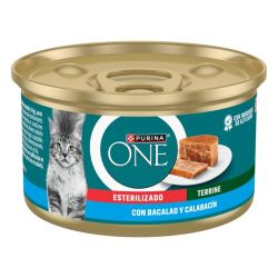 Ver PURINA® ONE® Esterilizado gato Terrine con Bacalao y Calabacín 12x85g