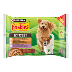 Ver PURINA® FRISKIES® Tasty Strips Adulto con Pollo, Pavo y Pato