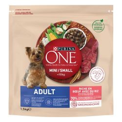 Ver Purina ® ONE Mini Perro Adulto seco Buey y Arroz