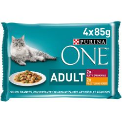 Ver Purina ® ONE ® ADULT Mini filetes en Salsa con Buey y Zanahorias, sobre