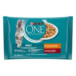 Ver PURINA® ONE® ADULT Mini filetes en Salsa con Buey y Zanahorias, sobre 85g