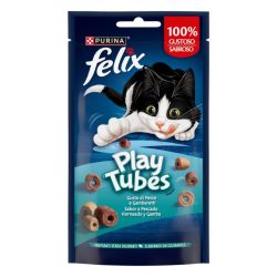 Ver PURINA® FELIX® Play Tubes Play Tubes Pescado y Gambas al Horno