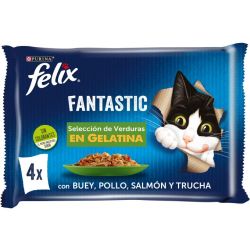 Ver PURINA® FELIX® Fantastic Selección con Verduras en Gelatina