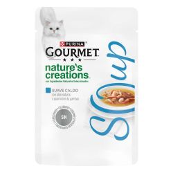 Ver PURINA® GOURMET® Nature's Creations Soup atún natural y guarnición de gambas 40g